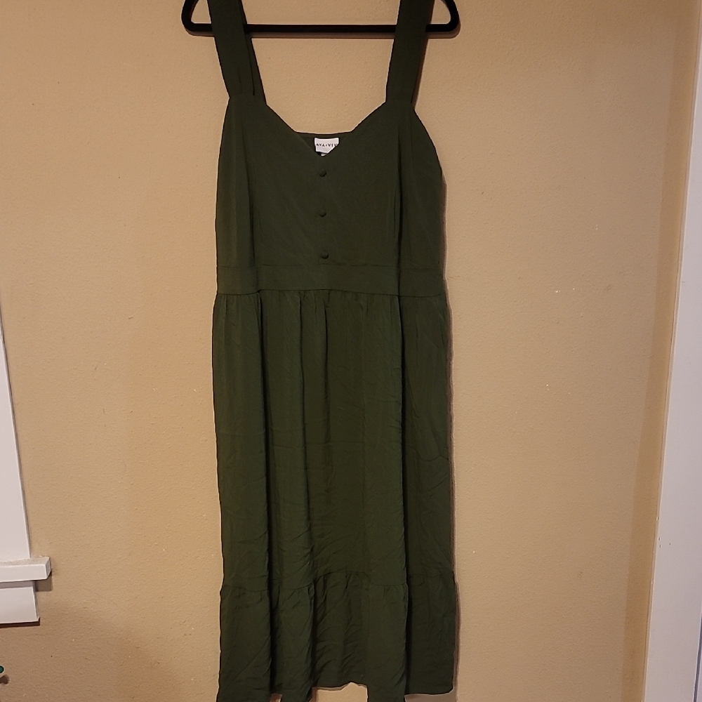 Ava & Viv Forest Green Midi Dress